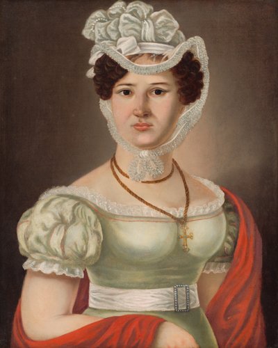 Portret van een jonge dame - p. Maléterová door János  Rombauer